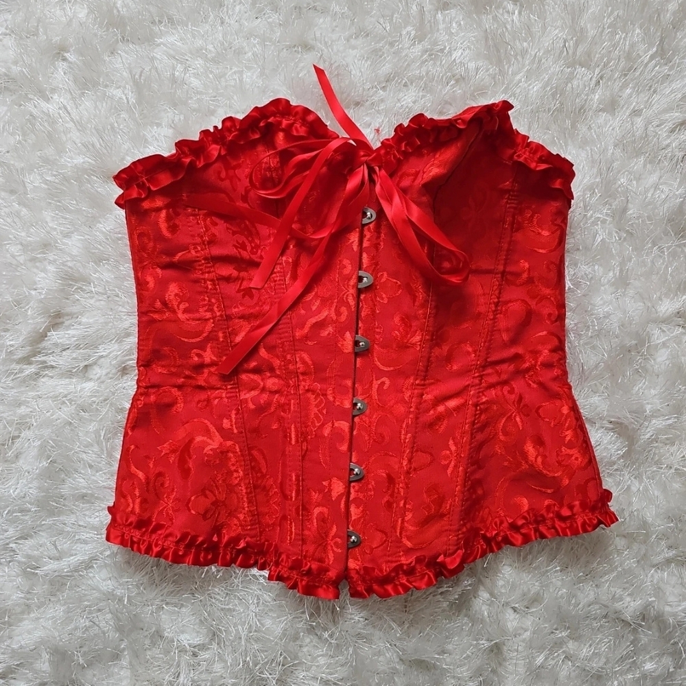 Elegant Red Corset Top